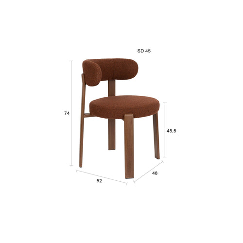 Housecraft Living Robyn Eetkamerstoelen Bruin - Set van 2