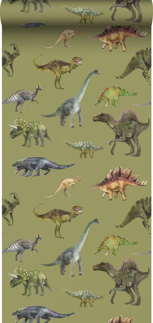 Sanders & Sanders behang dinosaurussen groen - 50 x 900 cm - 935368