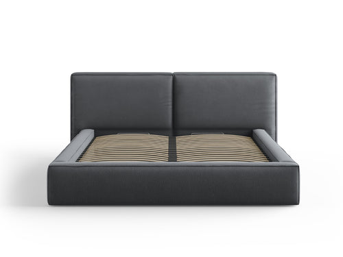 Micadoni Opbergbed met hoofdeinde Jodie 180x200cm, structurele stof, donkergrijs - 228x234x108cm