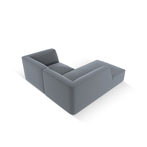 Cosmopolitan Design - Modulaire hoekbank links Siena 3-zits, imitatieleer donkerblauw - 180x186x69cm