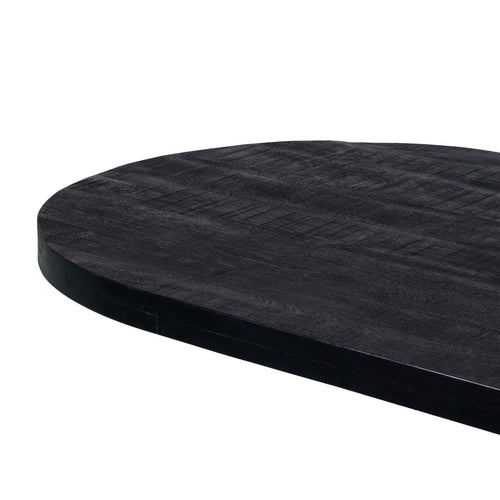 Giga Meubel Eettafel Barn - Zwart Mangohout Metaal - 300x100x78cm - vtwonen shop