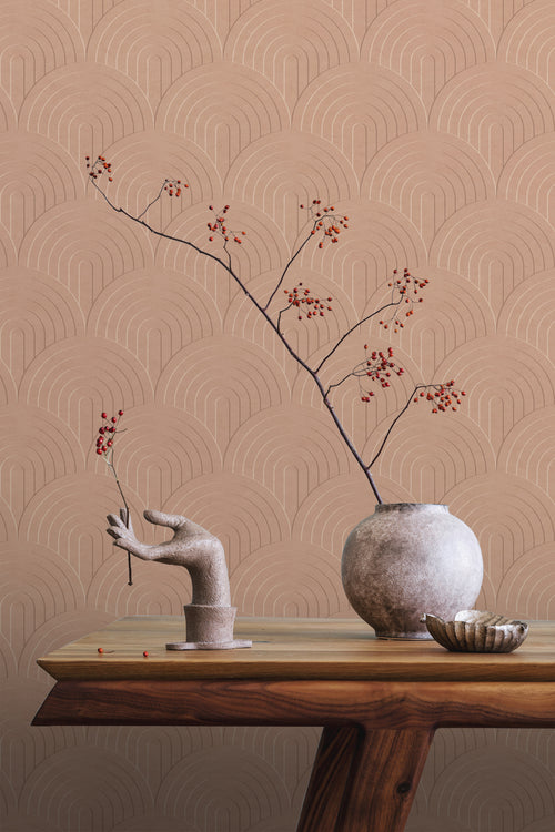 ESTAhome behang 3D-motief terracotta roze - 50 x 900 cm - 131110 - vtwonen shop