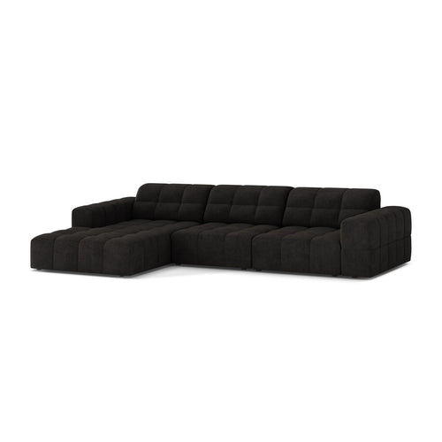 Cosmopolitan Design - Linker hoekbank Chicago 4-zits, chenille antraciet - 167x294x78cm