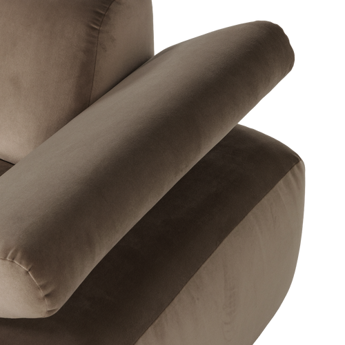 WOOOD 2-zits bank arm rechts Mojo - Velvet - Taupe - 74x204x97