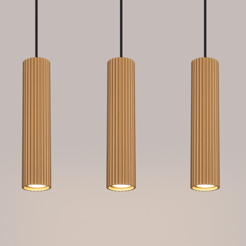 Sollux Lighting Hanglamp KARBON 3L goud - 45x6,5x98cm