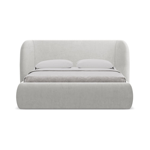 LaMiaSofa Bed met opbergruimte Trieste - velours - zilver - 190x215x110