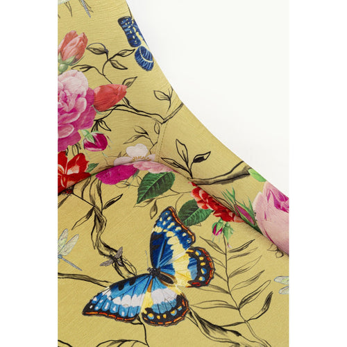 Kare Design Stoel East Side Flower Fever geel - vtwonen shop