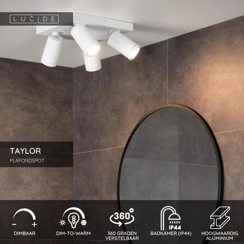 Lucide plafondspot badkamer TAYLOR - 4xGU10 - Wit