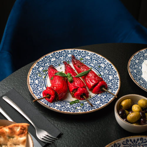 Bonbistro - Plat bord 25cm blauw Azul - Set van 6