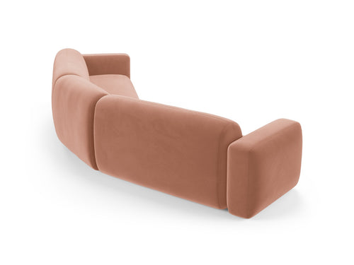 Cosmopolitan Design Symmetrische modulaire hoekbank Strino 3-zits, flueel roze - 210x344x78cm