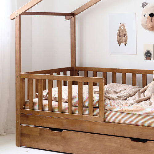 Petite Amélie Huisbed Maison - Peuterbed 80x160 cm - Bedhuisje - Walnoot - vtwonen shop