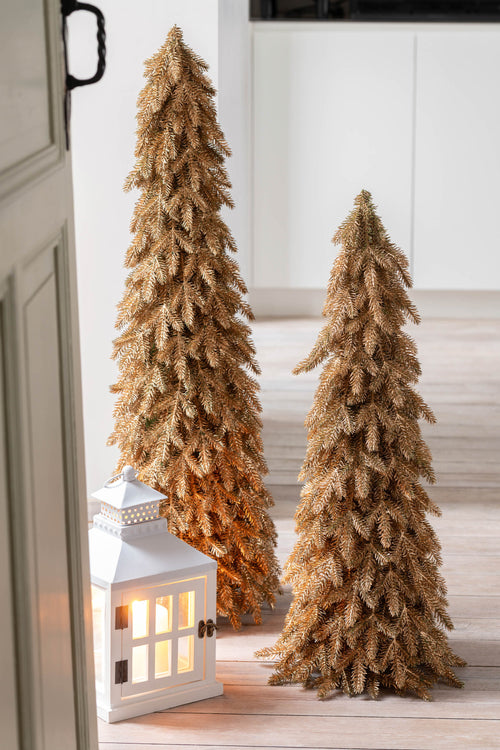 J-Line decoratie Kerstboom Kunstmatig - kunststof - goud - large - vtwonen shop