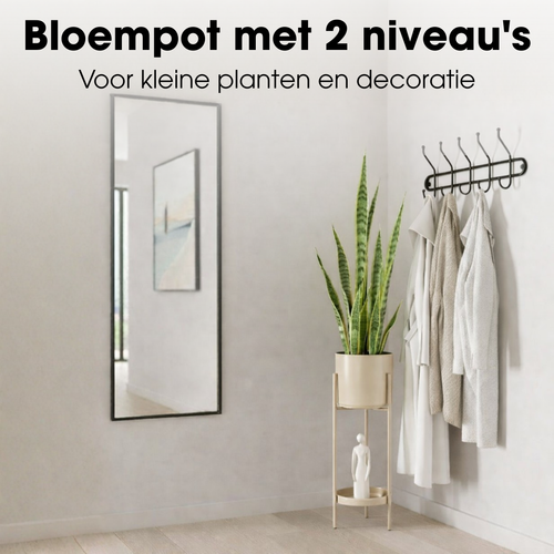 Mica Decorations Colyn Bloempot op Poten - Plantenpot - Bloempot Binnen of Planten Pot - Plantenstandaard van IJzer - H60 x Ø19 cm - Roze
