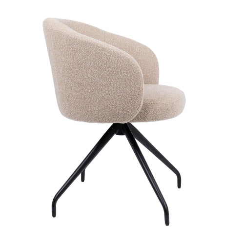 HelloChair eetkamerstoel HC06 Suskin - spinpoot black - cloud beige - vtwonen shop