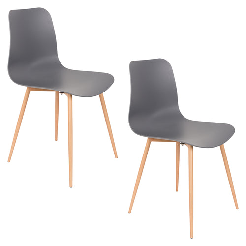 Housecraft Living Leon Eetkamerstoel Grijs - Set van 2 - vtwonen shop