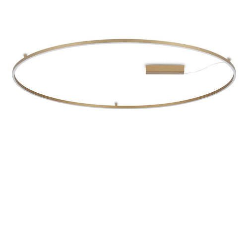 Ideal Lux ORACLE SLIM 150 cm niet dimbare ronde LED-plafondlamp met geïntegreerde montage, 3000K, messing, 9300lm
