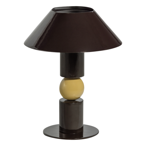 WOOOD tafellamp Glowa - Metaal Hoogglans - Bruin/Geel - 38x30x30