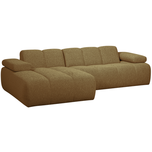 WOOOD chaise longue links Mojo - Bouclé - Geel/Bruin Melange - vtwonen shop