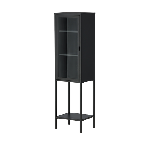 Nest living Olivine Claes Metalen Vitrinekast met Glazen Deuren B 40,5 cm - Zwart - vtwonen shop