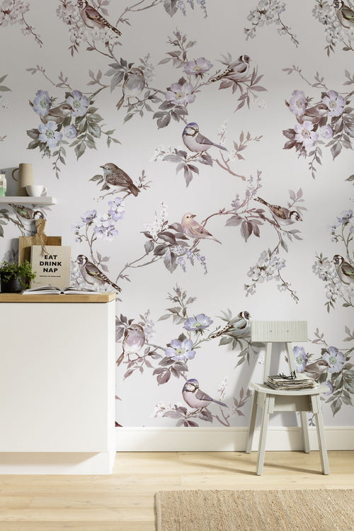 Komar fotobehang bloemen en vogels multicolor - 200 x 250 cm - 611174 - vtwonen shop