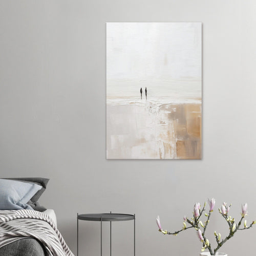 Artfulprints Canvas Abstract – Silhouettes 2 canvas - 60x90 cm - Grijs