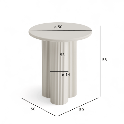 Furnhouse ronde salontafel Flow - Crème wit - Ø 50 cm