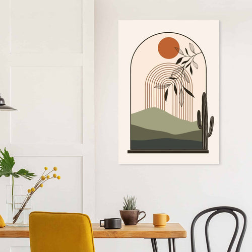 Artfulprints Poster Boho – Desert window   - 50x70 cm - Meerkleurig