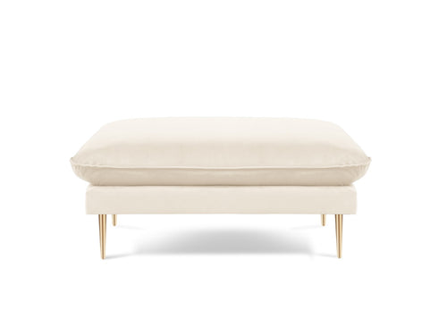 Cosmopolitan Design Poef Vienna flueel, lichtbeige - 73x93x43cm