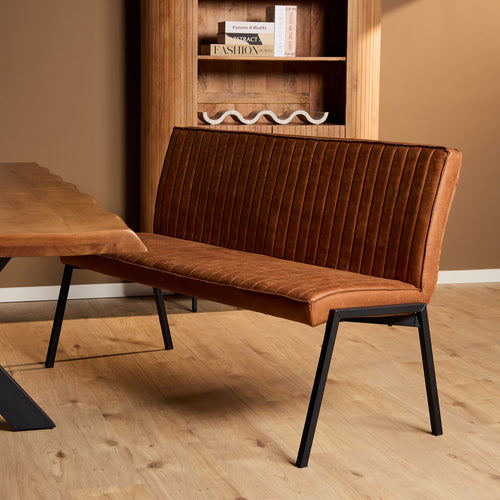 Starfurn Eetkamerbank Tivoli - Cognac Leer - 155x56x88cm