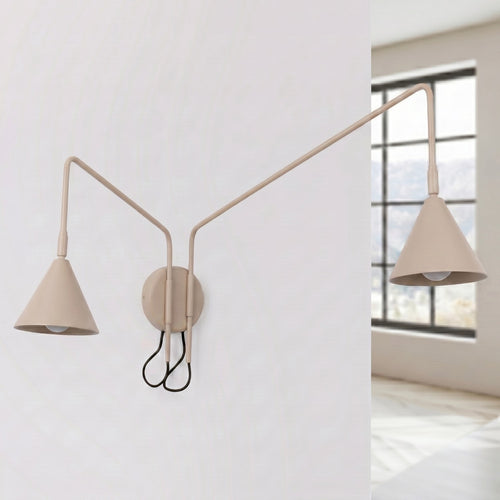 Sollux Lighting Wandlamp NOX 2 taupe met schakelaar - 150x80x30cm