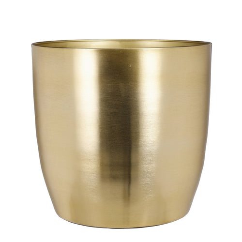 Mica Decorations Alano Bloempot - H27 x Ø28 cm - Metaal - Goud