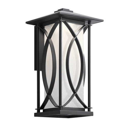 Ashbern Kichler Outdoor 1-lichts wandlantaarn gestructureerd zwart IP44