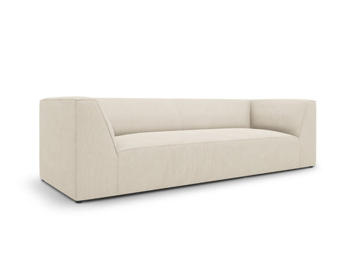 Micadoni Bank Ruby 3-zits, ribfluwelen, lichtbeige - 93x232x69cm