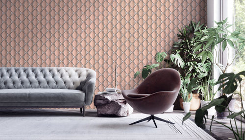Livingwalls behang 3D-motief roze, zilver en grijs - 53 cm x 10.05 m - AS-386914
