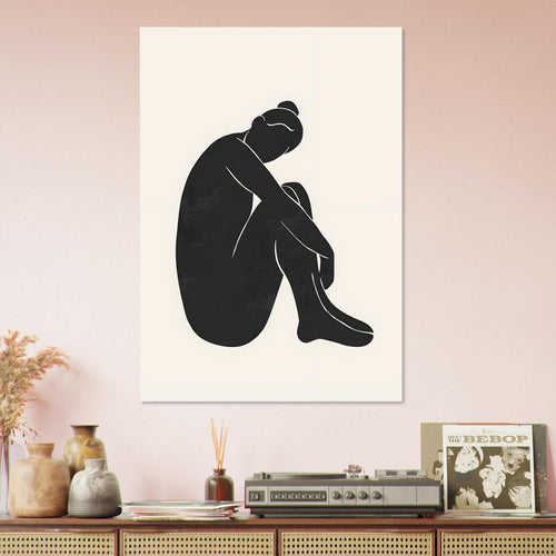 Artfulprints Poster Matisse - The shy lady   - 30x40 cm - Zwart / Wit