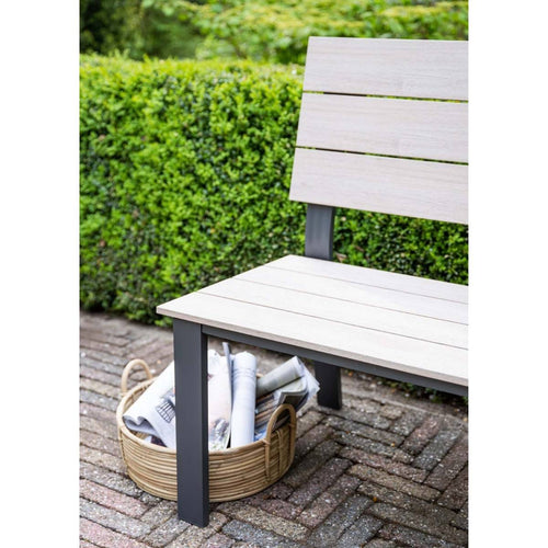 Jondal parkbank - carbon black - light teak Vironwood - L125 cm