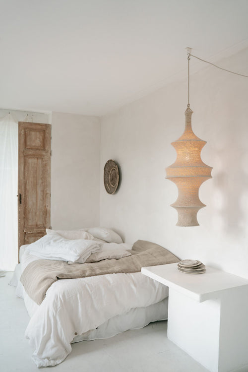 NOA MAY Hanglamp Zazuh - beige - katoen - Ø 40 x h 100 cm
