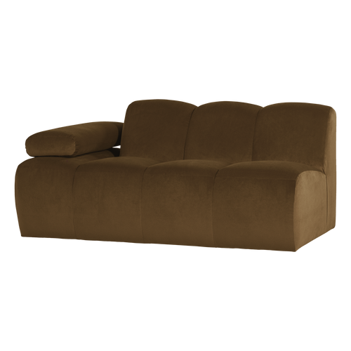WOOOD 1,5-zits bank arm links Mojo - Velvet - Honinggeel - 74x164x97