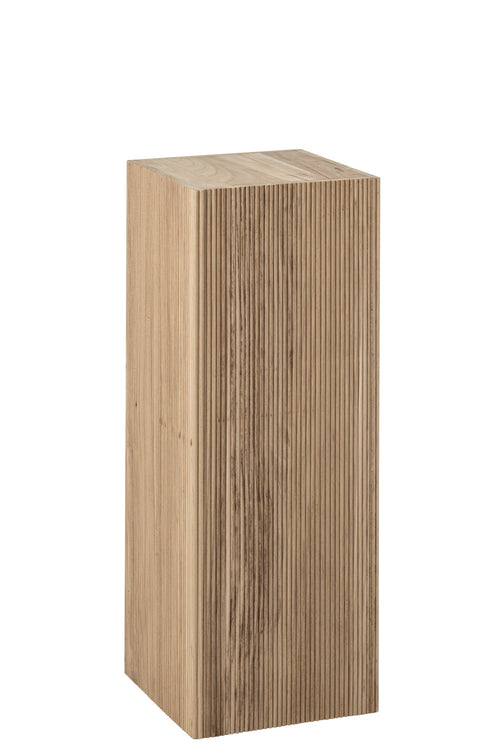 J-Line Geribbelde sokkel - paulowniahout - naturel - large