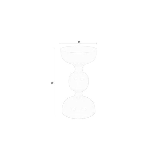 Housecraft Living Lars Bijzettafel Rond Metaal 31x 31 cm Ivoor/ Wit - vtwonen shop