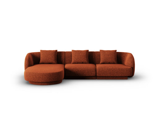 Cosmopolitan Design linker hoekbank Tulum 4-zits, chenille, terracotta - 156x255x70cm