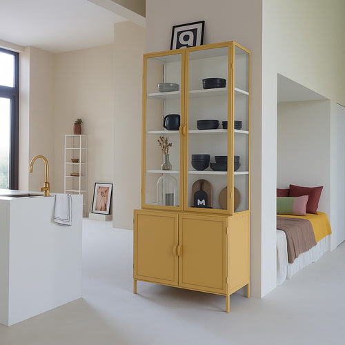 New Routz Vitrinekast Detroit Small mosterd