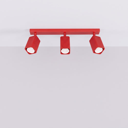 Sollux Lighting Plafondlamp RAYO 3L rood - 45x6x16,5cm