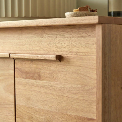 Tikamoon Badkamermeubel in massief hevea eikenkleur 90 cm - Naturel
