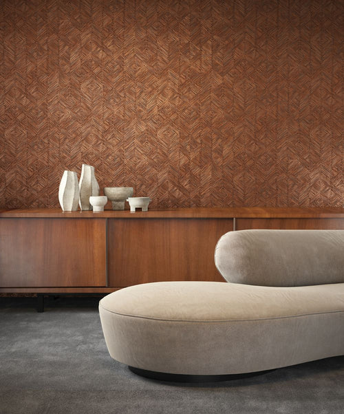 Masureel behang met structuur oranje - 53 cm x 10.05 m - 630851 - vtwonen shop