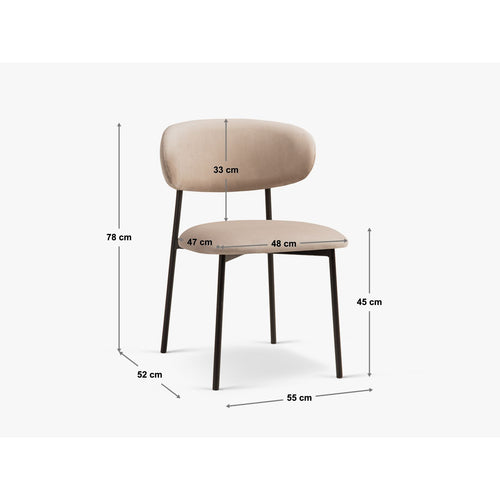 Set van 2 fluwelen stoelen Nina flueel kastanjebruin - 52x55x78cm