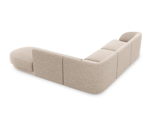 Micadoni rechter hoekbank Miley 6-zits, structurele stof beige - 248x255x70cm