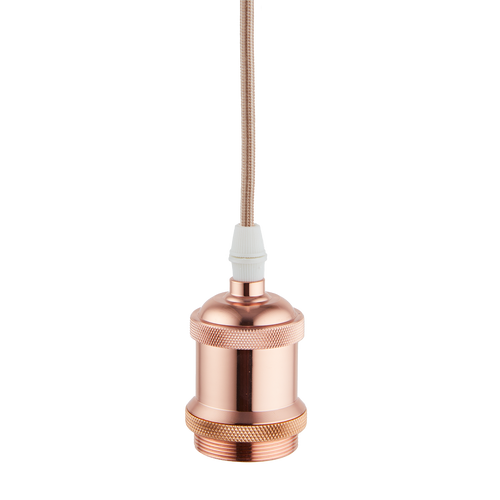Lighto | Pendel Rosé Goud | Inclusief Lichtbron Goud | Vintage | 1.5m Snoer | Met Plafondkap - vtwonen shop