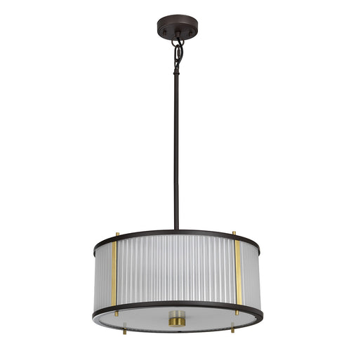 Corona cilindrische 3-lichts hanglamp, museumbrons