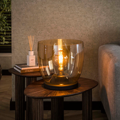 Giga Meubel Vloerlamp Up XL - Amber Glas - 1-Lichts - 33x33x32cm